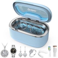 new 45KHz Ultrasonic Jewelry Cleaner, 5 Timer & 3 Power Modes, 35W Retainer Cleaner for Jewelry, Eyeglasses, Rings, Watch Strap, Dentures - Quiet <38d