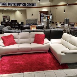 Fourth of July sale. Valencia cream colored sofa and loveseat set now $699. Easy finance option. Same day delivery.