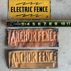 Vintage fence signs