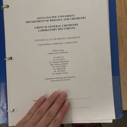 APU Chemistry 151 Lab Manual 