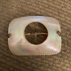 Vintage, Early 90’s Mother of Pearl Mop Curved Edwardian Sash Buckle-Radiant