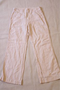 GAP Women's Size 6 Striped Wide-Leg Pants Elastic Waist Pockets Cropped