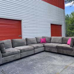 Havertys Velvet Modular Sectional Couch wifh Free Delivery!