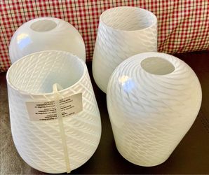 4 SCONCES FOR CEILING LIGHTS, FROSTED SWIRL DESIGN (25% OFF SALE)