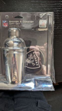 Raiders shaker & coaster gift set