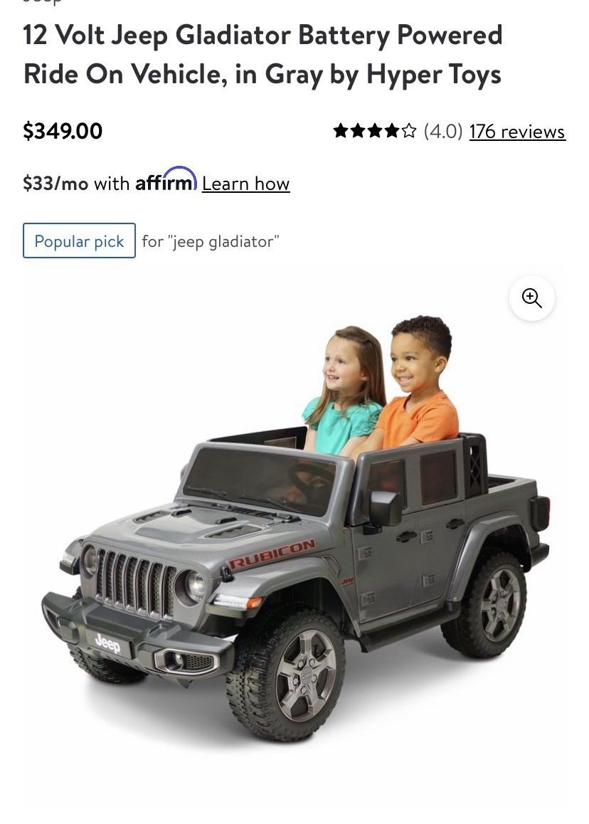 Kids 12v Jeep Gladiator Ride On