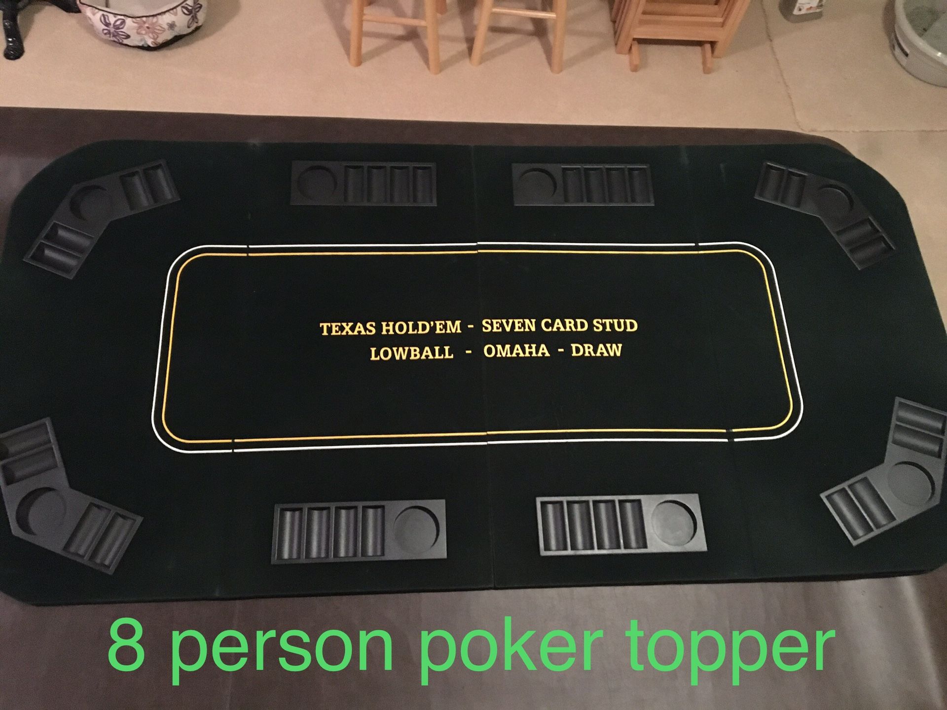 Excellent condition rectangle poker table topper