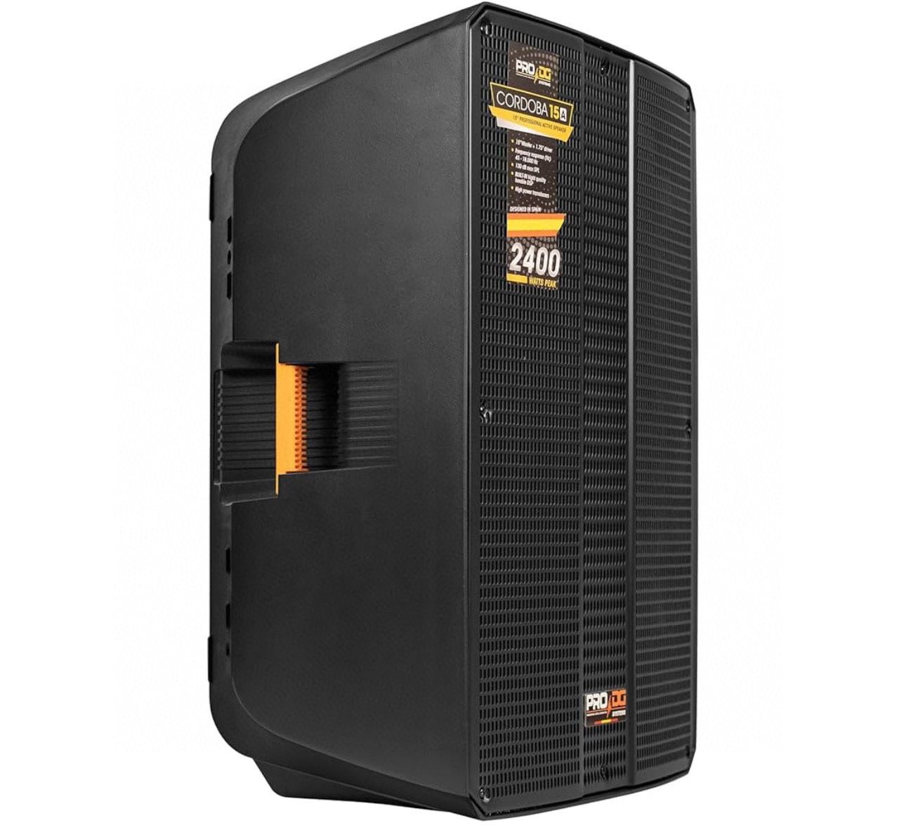 PRO DG CORDOBA 15A 2-way Professional Active Speaker 2400 Watts DJ PA Speaker, Integrated 2-Channel Mixer with DSP Control and Durable Desi