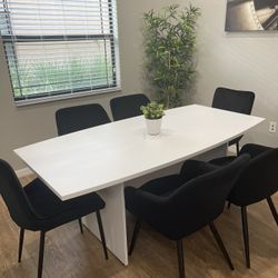 White Conference Table & Chairs