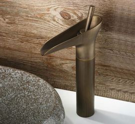 Single Handle Vessel Sink Waterfall Faucet Solid Brass  B18