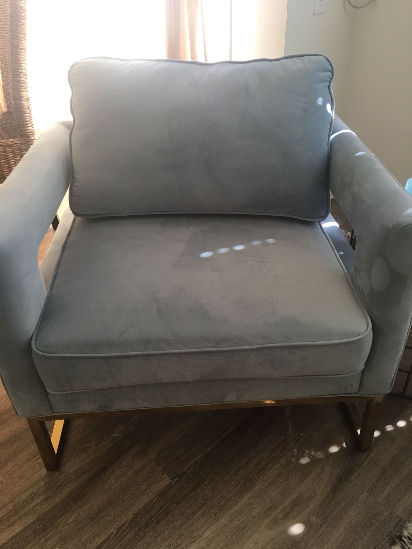 Blue velvet chair