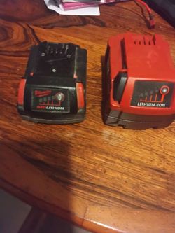 TWO (2) MILWAKEE M18 BATTERIES