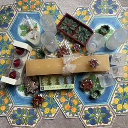 Box Full of Candles & Candleholders
