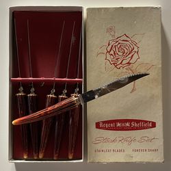 Vintage Regent Sheffield England Steak Knife Set - NEW