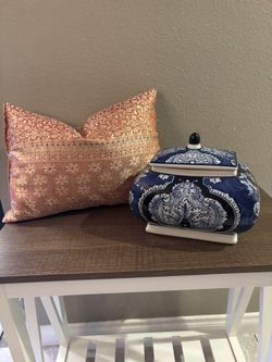 Blue Jar And Pillow