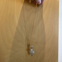 14k White Gold Cross 3.00 Carats 