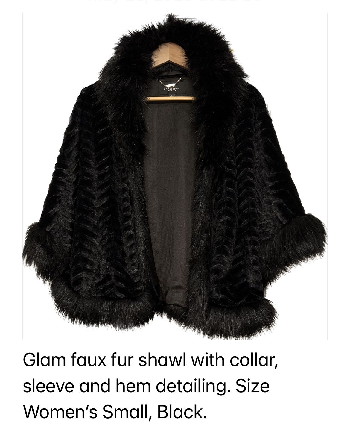 Glam Faux Fur Shawl Top