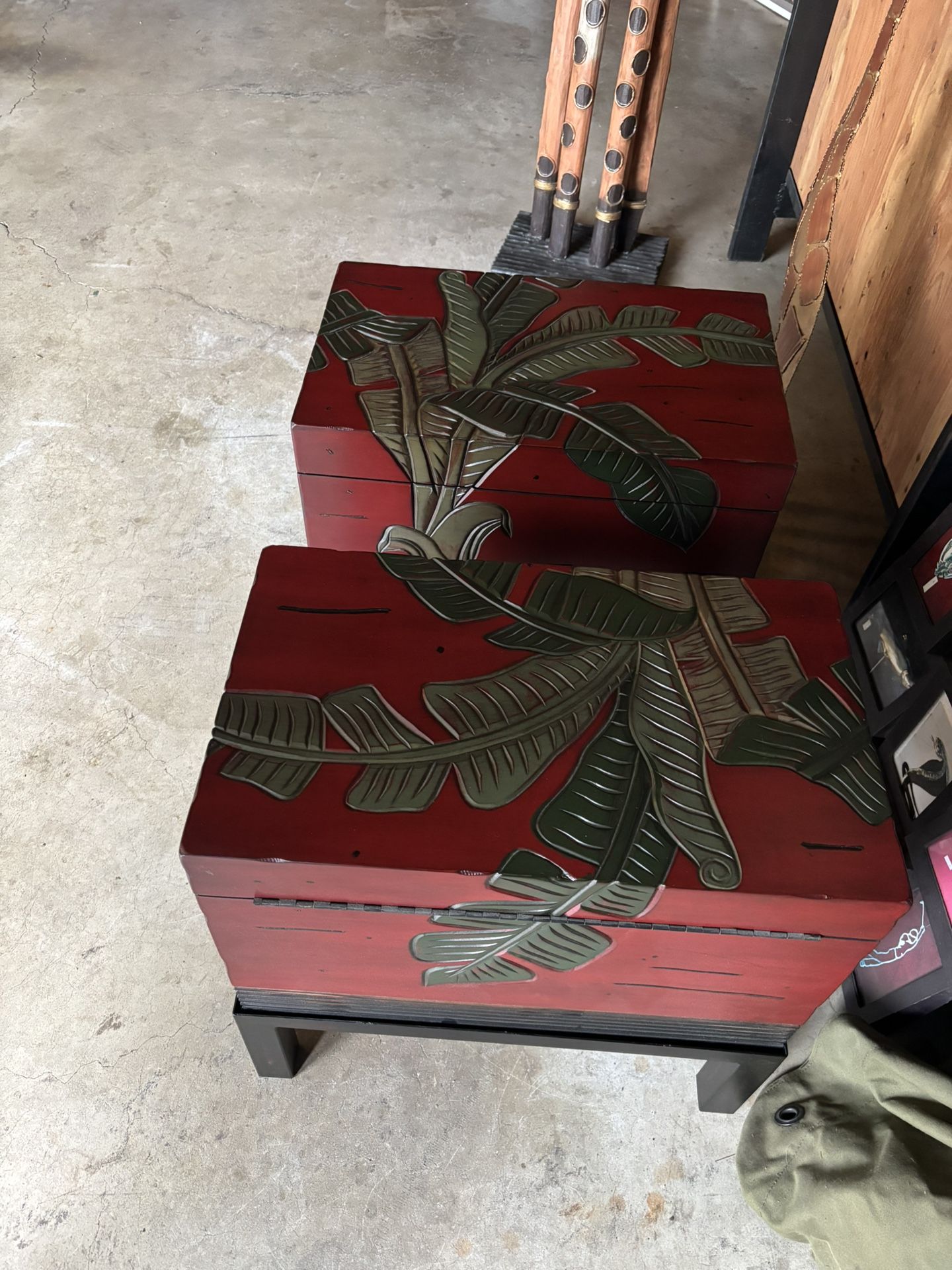 Set Of Red End Tables