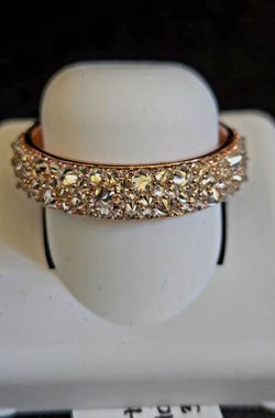Rose Gold over Silver Reverse setting Moissanite Band Ring