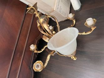 Brass Chandelier with globes