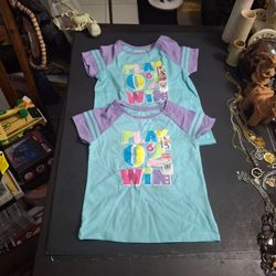 "NEW" Garanimals Set Of 2 Girl' T-Shirts By In Green & Purple,  Sizes 4T & 5T