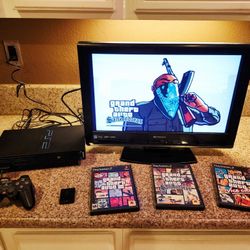Original PLAYSTATION 2 /with the 3 Grand Theft Auto Games 
