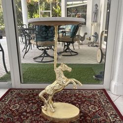 HORSE Gold Brass Metal Mid Century Modern MCM Art Deco Look Stallion Table $200. 