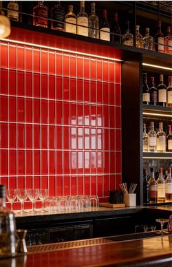 Passion pure red jelly glass tile artist