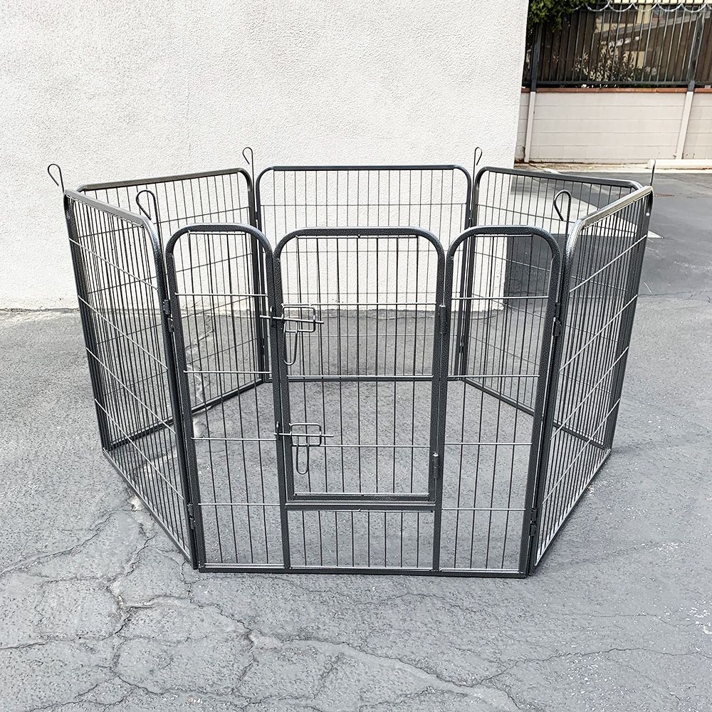 New $75 Heavy Duty 32” Tall x 32” Wide x 6-Panel Pet Playpen Dog Crate Kennel Exercise Cage Fence