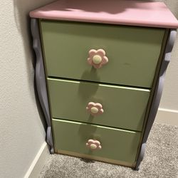 Two Small Ashley's Furniture Pink And Green Dresser 
