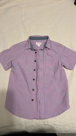 Kids Short Sleeve Plaid Button-Up Shirt