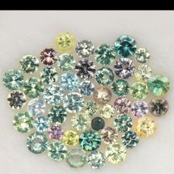 3.01 CTW DIAMOND CUT FANCY COLOR SAPPHIRE NORMAL HEATED 1.70 -2.50MM, 47PCS, RARE