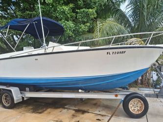 White Blue Hull Boat for sale
