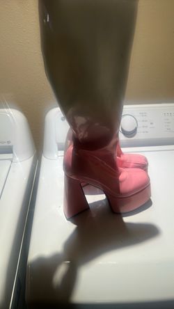 Pink high boots