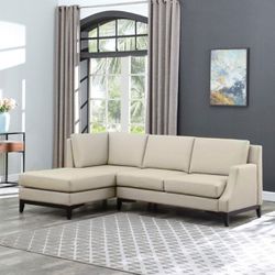 Farati Sectional Sofa L Shape with Left Chaise, Modern Leather Couch for Living Room Small Space