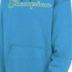 CHAMPION LIFE POWERBLEND MEN'S THICK HOODIE SWEATER SIZE MEDIUM TURQUOISE BLUE /BLUE CHAMPION SILVER /WHITE THICK FRONT STITCHING BRAND NEW WITH TAGS.