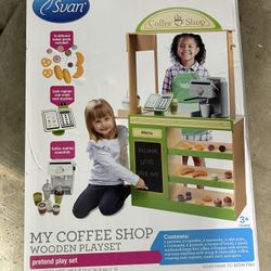 Pretend Coffee Shop Wooden Playset- Drive Thru 