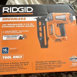 Rigid  18v brushless 2-1/2 in . Straight finish nailer