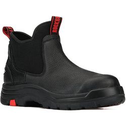 🥾👞🥾ROCKROOSTER Men's 6 inch Black Leather  STEEL Toe Waterproof EH Protective Slip On Work Boots size 11 🥾👞🥾