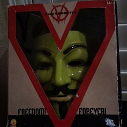 DC Comics "V" For Vendetta Deluxe Mask (Glows In The Dark) Authentic 