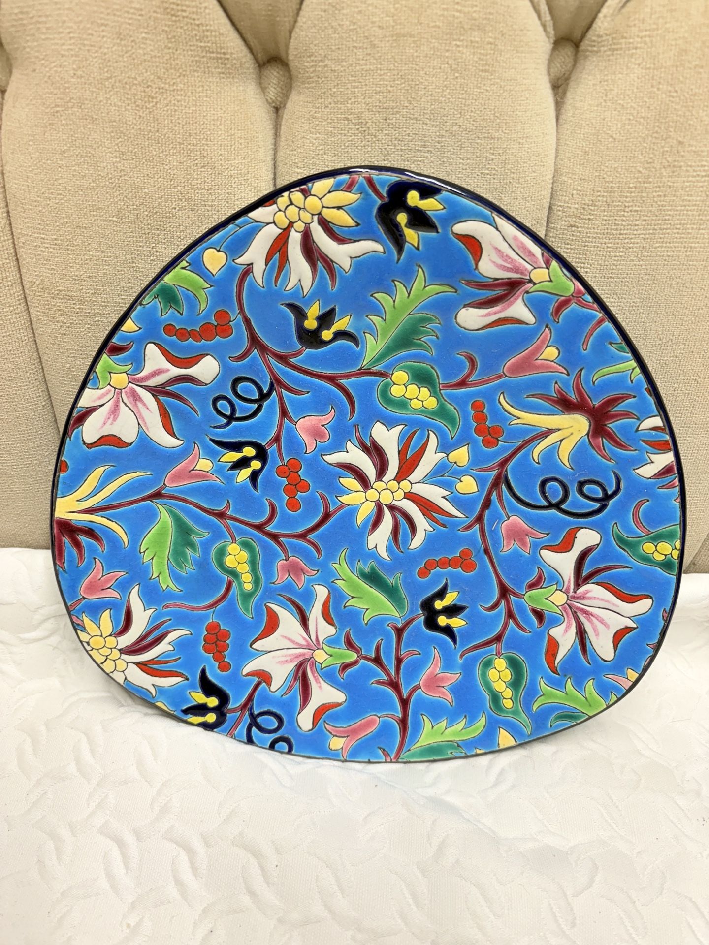 Vintage French Maux de Longwy Plate