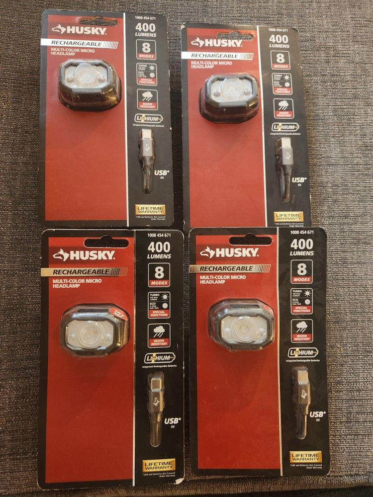 HUSKY RECHARGEABLE 400 LUMENS 8 MODES $7 EACH