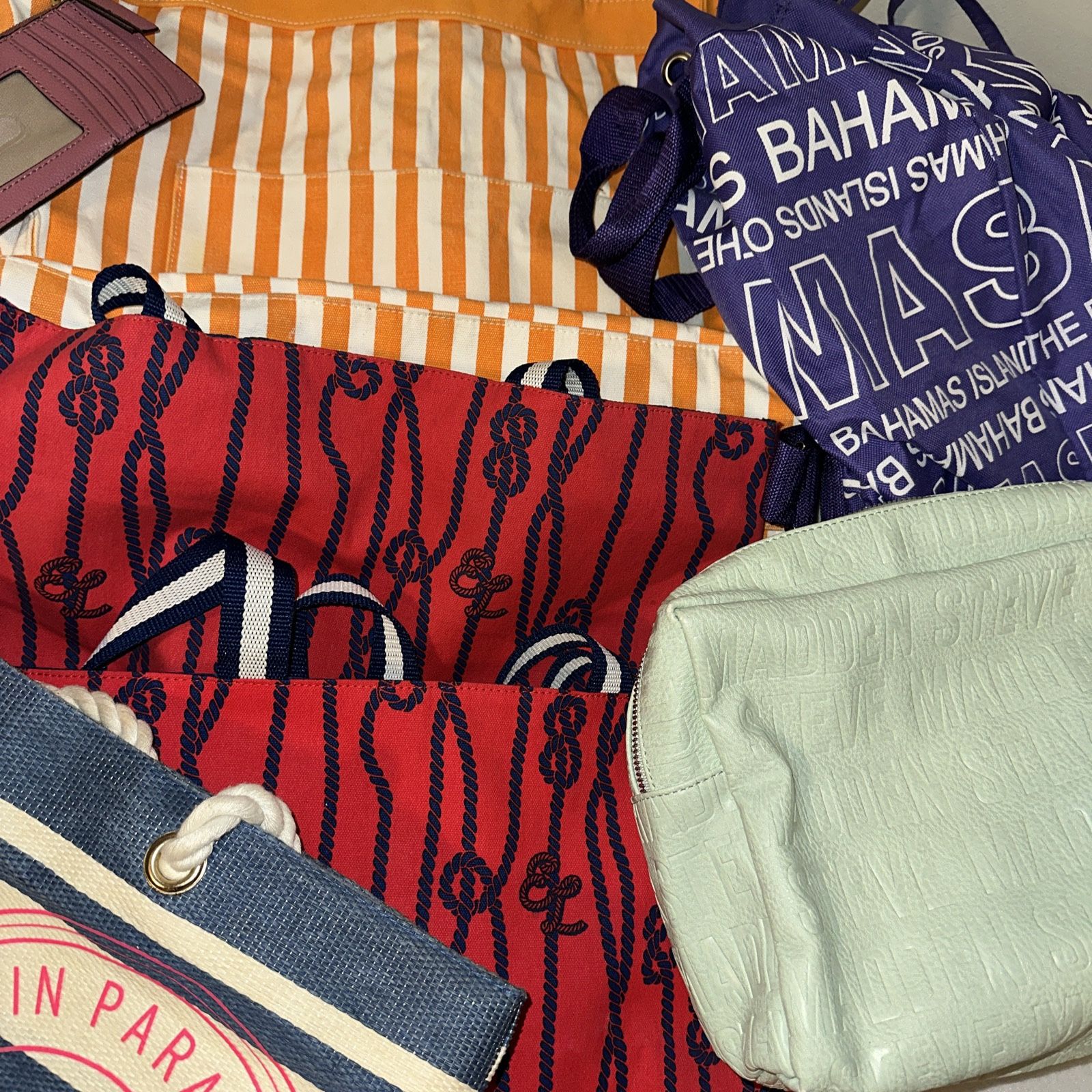 Victorias Secret Estee Lauder Steve Madden Bath & Body Works Tote Bag Lot Women’s Casual Preppy