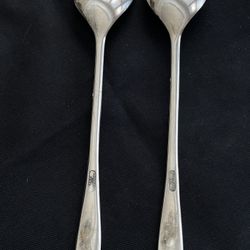 Vintage Silverplated Salad Serving Set Spoon & Fork 9 1/4" Long Made in ITALY
