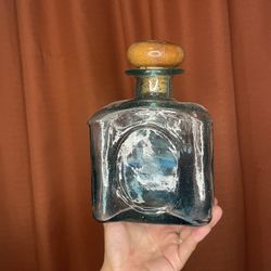 Vintage Blenko Style Recycled Glass Decanter Water Bottle