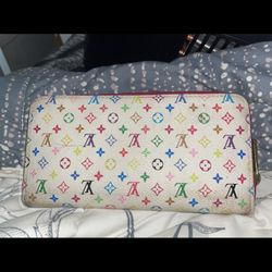 Louis Vuitton Multicolor Zippy Wallet – White Monogram, Pink Interior