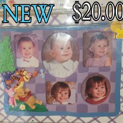 NEW --- STEPPING STONES Disney Winnie
the Pooh Collage Ceramic Picture
Frame - 5 Photos