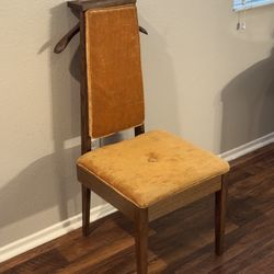 RARE Vintage Groovy 1970s Yellow Valet Velvet Gentlemen’s Chair Seat w/ Storage