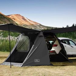 SUV Car Tent, Tailgate Shade Awning Tent for Camping, Vehicle Camping Tents Outdoor Travel (Black)