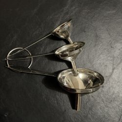 Silver Metal Kitchen Funnels Set of 3 Food Grade